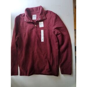 Sonoma Goods For‎ Life Mens Quarter Snap Fleece Pullover Burgundy Red Small S
